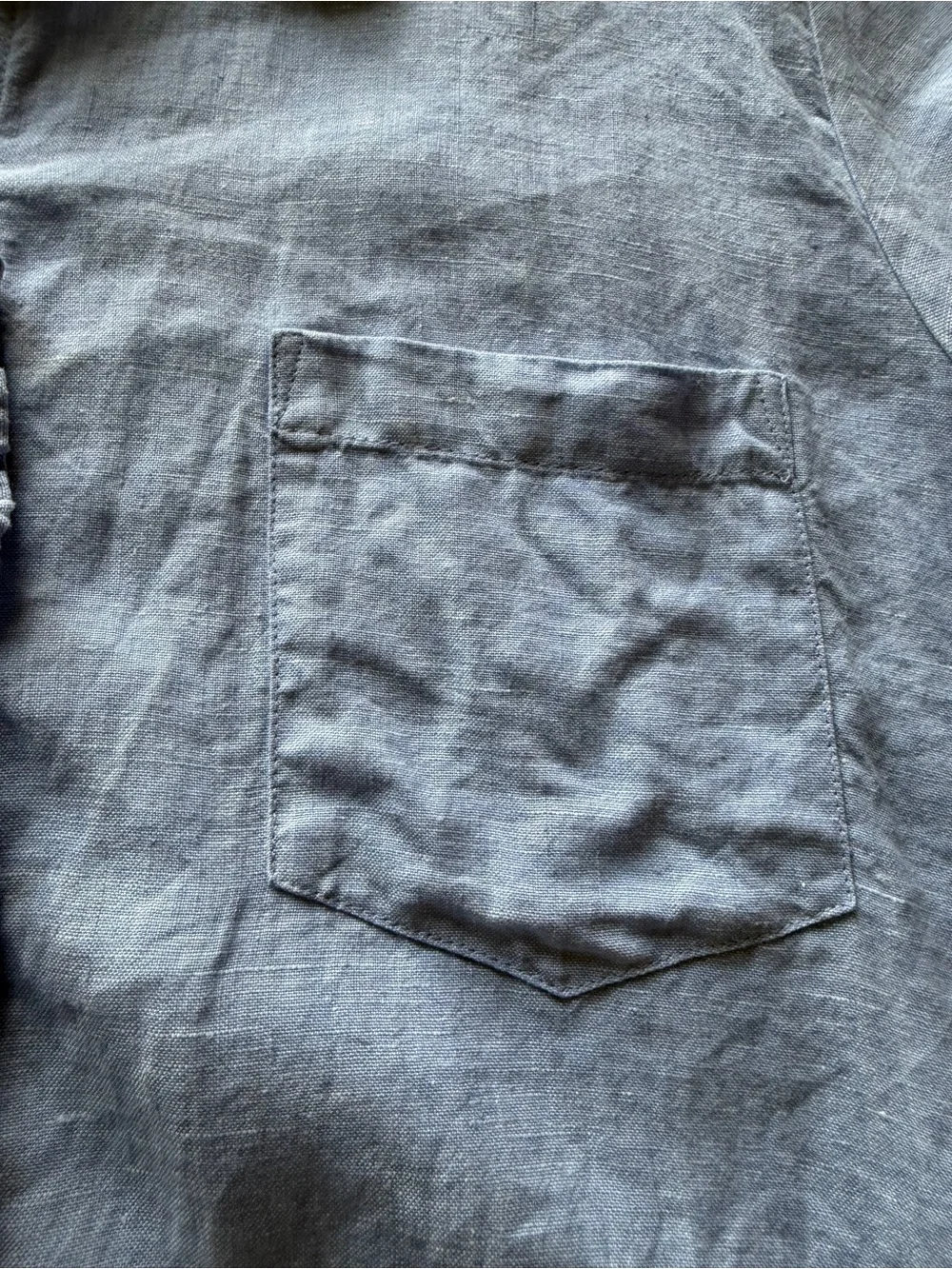 J. Crew Soft Light Blue Short-Sleeve Linen Button Shirt w/Ruffle Detail Size 2x